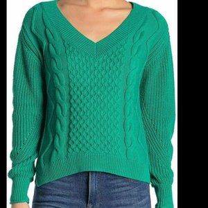 Abound Women Cable Knit V-Neck Sweater Size XXS